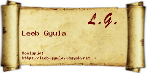 Leeb Gyula névjegykártya